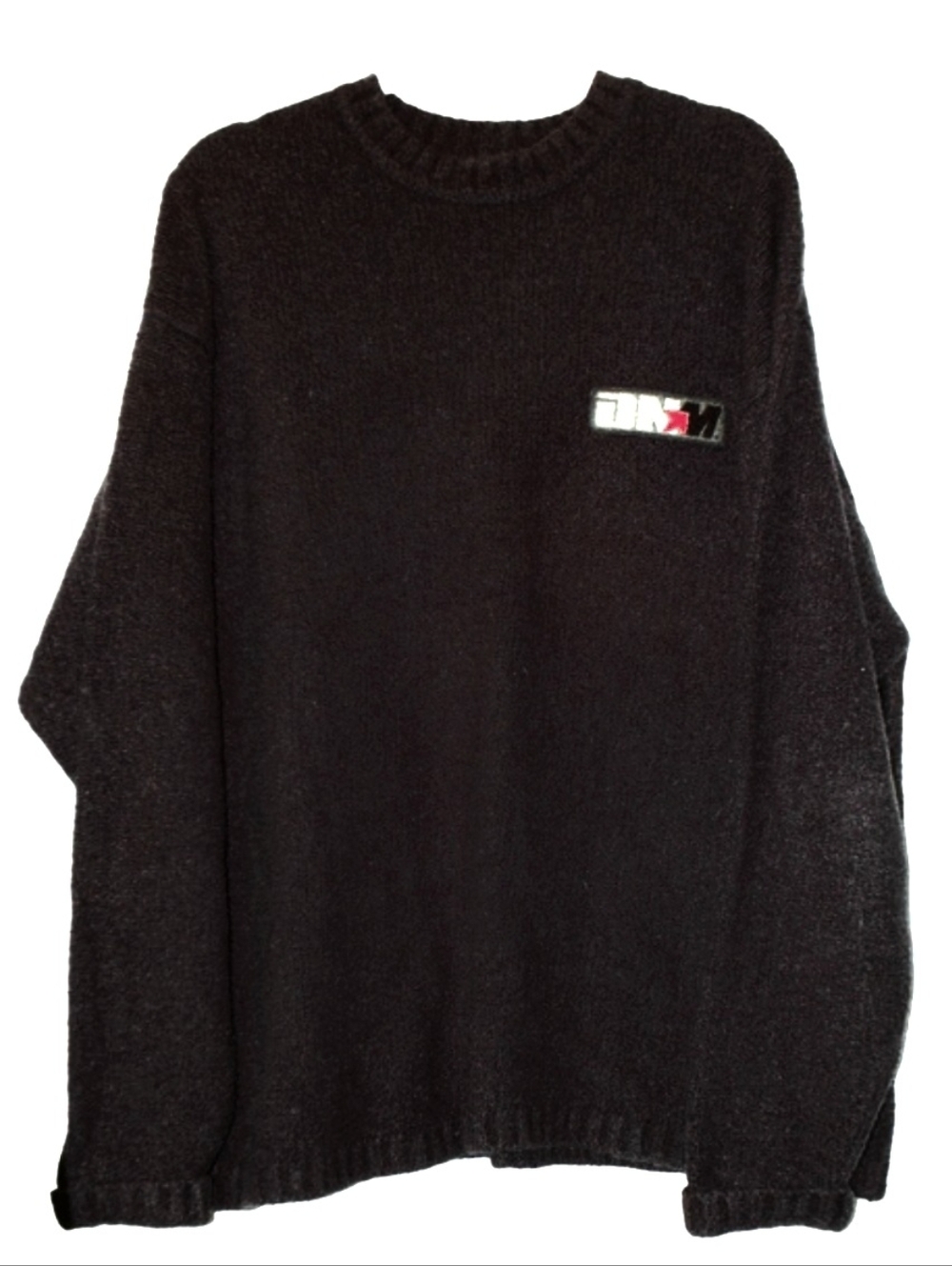 90's Vintage Men's Mecca Logo Wool Mohair Blend Black Long Sleeve Sz. XL Sweater